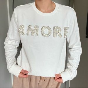 Amore pearl / Whitestone white sweatshirt top